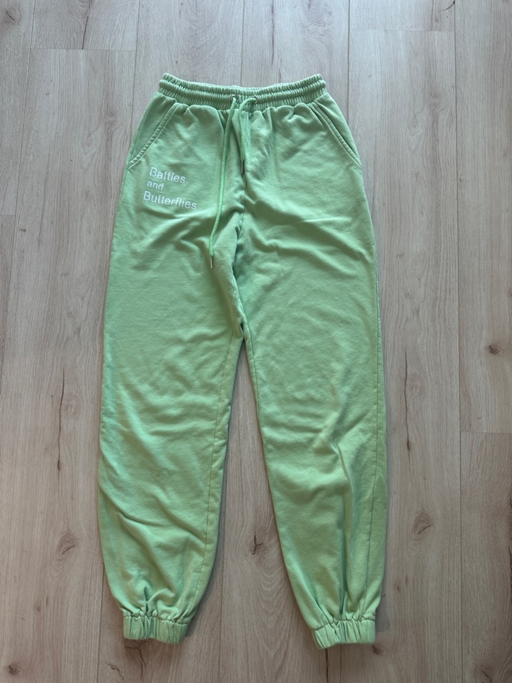 Light Green 'Battles and Butterflies' Sweat Joggers
